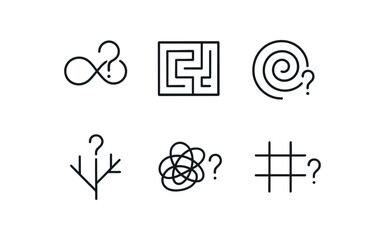 straight perfect out stroke icon mono icons style isolated confusion parado loop confusion mirror maze confusion spiral heli confusion fractal branch confusion disarray cluster confusion