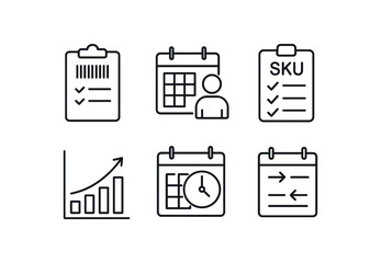 straight perfect out stroke icon mono icons style isolated restock season replenishment sheet restock season vendor schedule restock season SKU list restock season demand model restock