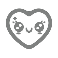 Silhouette of face heart

