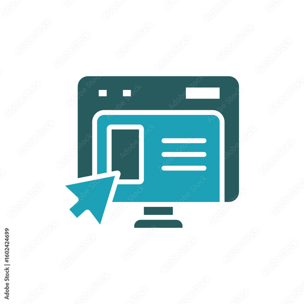 Poster website icon. vector.editable stroke.linear style sign for use web design,logo.symbol illustration.