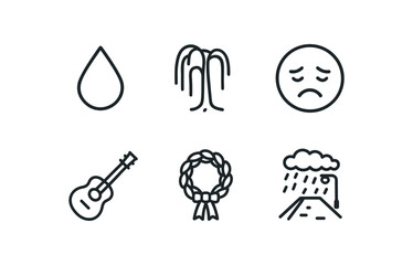 straight perfect out stroke icon mono icons style isolated sadness teardrop icon sadness weeping willow sadness mood filter sadness melancholic chord sadness funeral wreath sadness rain