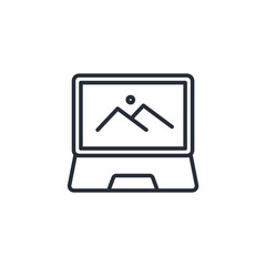 laptop icon. vector.Editable stroke.linear style sign for use web design,logo.Symbol illustration.