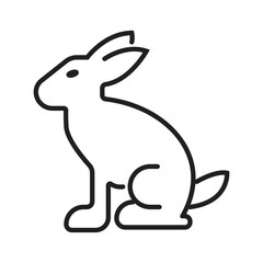 Single outline icon of a rabbit, created with editable stroke. Perfect for Easter, wildlife, pets, and animal-related design needs.