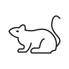 Single editable stroke icon of a mouse, minimalist and clean for pet, rodent, or biology-related illustrations.