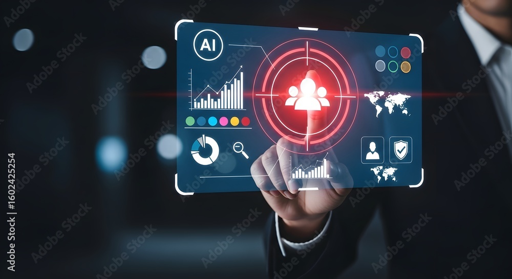 Poster boost your business with ai technology and targeted strategies for success, visualize your data with
