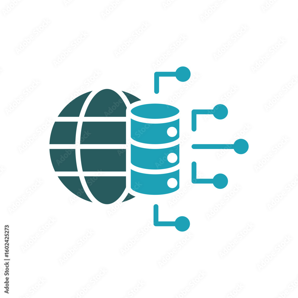 Poster data technology icon. vector.editable stroke.linear style sign for use web design,logo.symbol illust