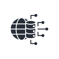 data technology icon. vector.Editable stroke.linear style sign for use web design,logo.Symbol illustration.