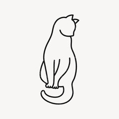 Cat doodle clipart, pet illustration