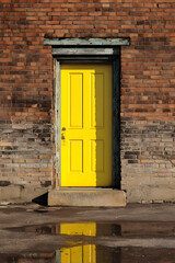 The Enigmatic Yellow Door: A Gateway to Adventure Beyond Weathered Bricks