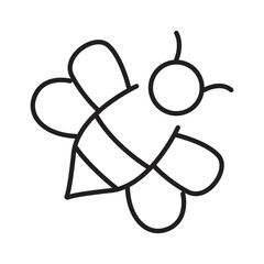 Single outline icon of a bee, created in editable stroke style. Best for nature, honey, or environmental visuals.