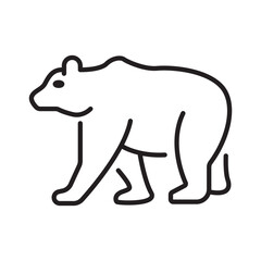 Single outline icon of a bear, designed in editable stroke. Ideal for wildlife, forest, or strength-related visuals.