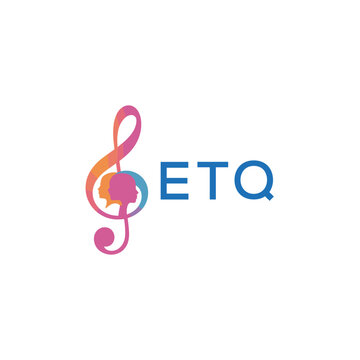 ETQ &ldquo;Creative music logo with human silhouettes and treble clef in gradient colors, ETQ Later Logo, modern artistic design isolated on white background&rdquo;
