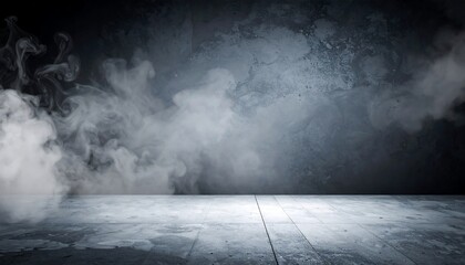 Smoky, dark, concrete room
