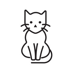 Single outline icon of a cat, designed in editable stroke. Suitable for pet, domestic animal, or cute icon sets.
