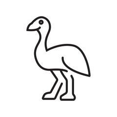 Single outline icon of an emu bird, created in editable stroke. Ideal for wildlife, bird, or Australian nature illustrations