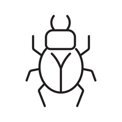Single outline icon of a ladybug, crafted in editable stroke style. Perfect for garden, nature, or insect-themed illustrations.