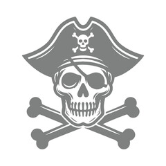 Silhouette of pirate symbol, skull and cross bone

