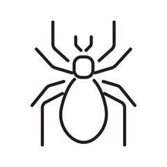 Single outline icon of a spider, crafted in editable stroke style. Great for insect, Halloween, or web-related themes.