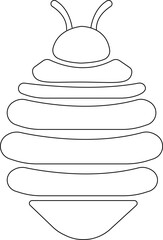 Bee icon. Symbol silhouette of a honey bee sign. Vector illustration in flat style.A simple bee animal outlines silhouette art & Black bee design vector illustration. Flying insect with striped .