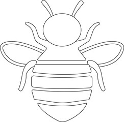 Bee icon. Symbol silhouette of a honey bee sign. Vector illustration in flat style.A simple bee animal outlines silhouette art & Black bee design vector illustration. Flying insect with striped .