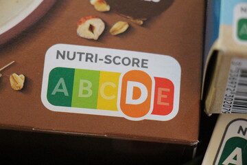 Nutri Score nutrition label symbol healthy eating for food	