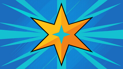 retro halftone electric blue stars