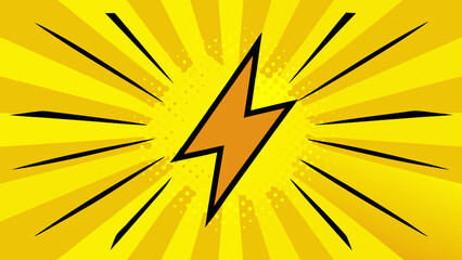 Vivid Yellow Sunburst Energy Lines