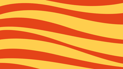 Wavy Abstract Stripes Yellow Coral