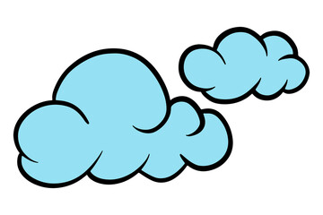 Blue cloud sticker design element