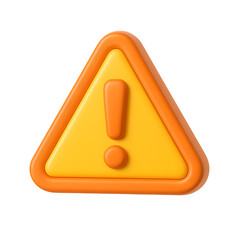 3D Warning Triangle Icon with Exclamation Mark
