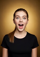 A teen looking amazed with open mouth.