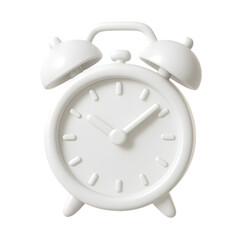 3D Alarm Clock Icon with Twin Bells on White Background
