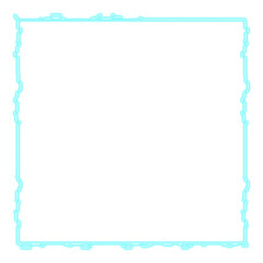 Blue square frame png glitch effect