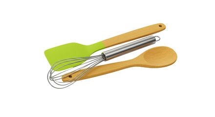 Kitchen Utensils Set Spatula Whisk Wooden Spoon Transparent Background