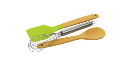 Kitchen Utensils Set Spatula Whisk Wooden Spoon Transparent Background