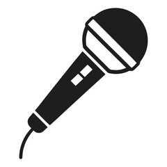 Retro microphone silhouette isolated Classic microphone vector illustration microphone  icon vactor line art illustration, on white background. 