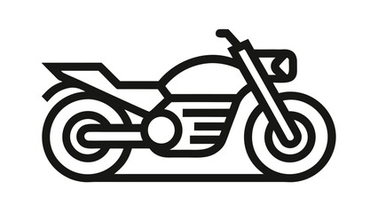 NEW motorcycle icon, motorcycle silhouette vector illustration-simple silhouette illustration of motorcycle, perfect for motorcycle logo icon vactor line art illustration, on white background. 