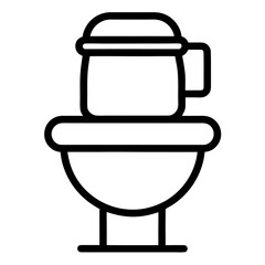  Toilet line icon bowl sanitaryware vector bathroom. Bidet toilet line icon toilet bowl vector illustration on white background.