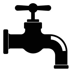water tap isolated on white Single-handle water faucet Chrome plated, with a simple design isolated  bathroom, plumbing  valve, drip  on solid white background