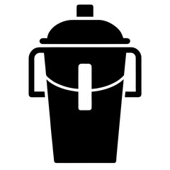 Vector icon cup of coffee. Paper cup logo template. Takeaway concept. Illustration isolate coffee  drink, cup on white background. Flat design.