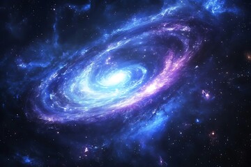 Obraz premium • Sleek cobalt spirals drift in a luminous cosmic breeze 