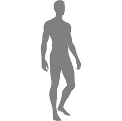 Silhouette of male body, diagonal

