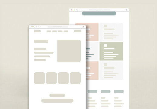 Minimalist Web UIUX Wireframe with Muted Tones