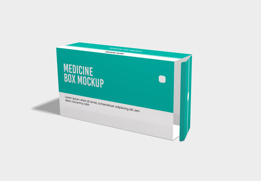 Laying Medicine Box Mockup