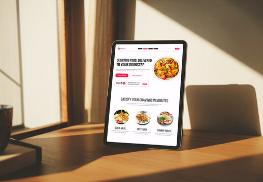 Mockup Of Digital Tablet With Customized Monitor