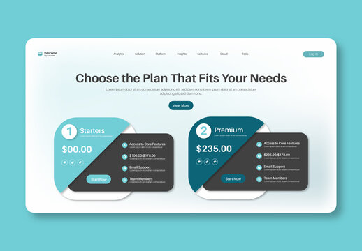 Modern Pricing Table Section Template