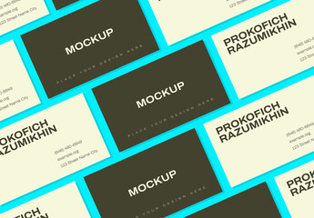 Business Card Mockup Scattered Layout Template