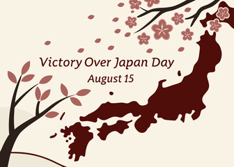 vector showing a burning map revealing peace, metaphorical design for v-j day on august 15, useful for posters, blogs, or visual storytelling