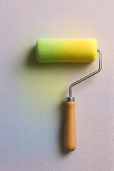 Color Gradient Paint Roller on Wall
