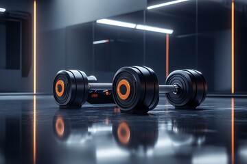 Fototapeta premium A set of sleek adjustable dumbbells